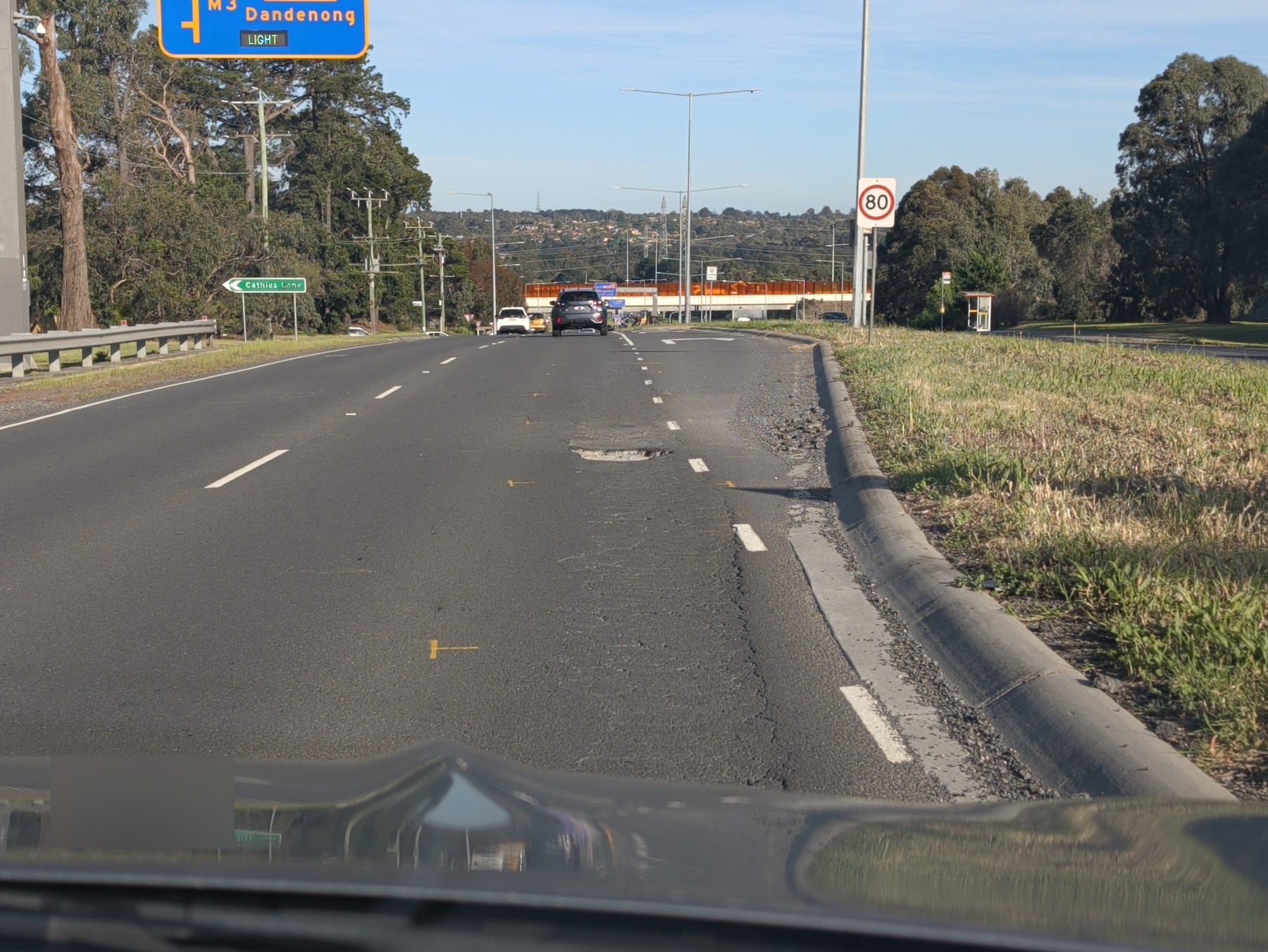 Pothole reported at Burwood Highway