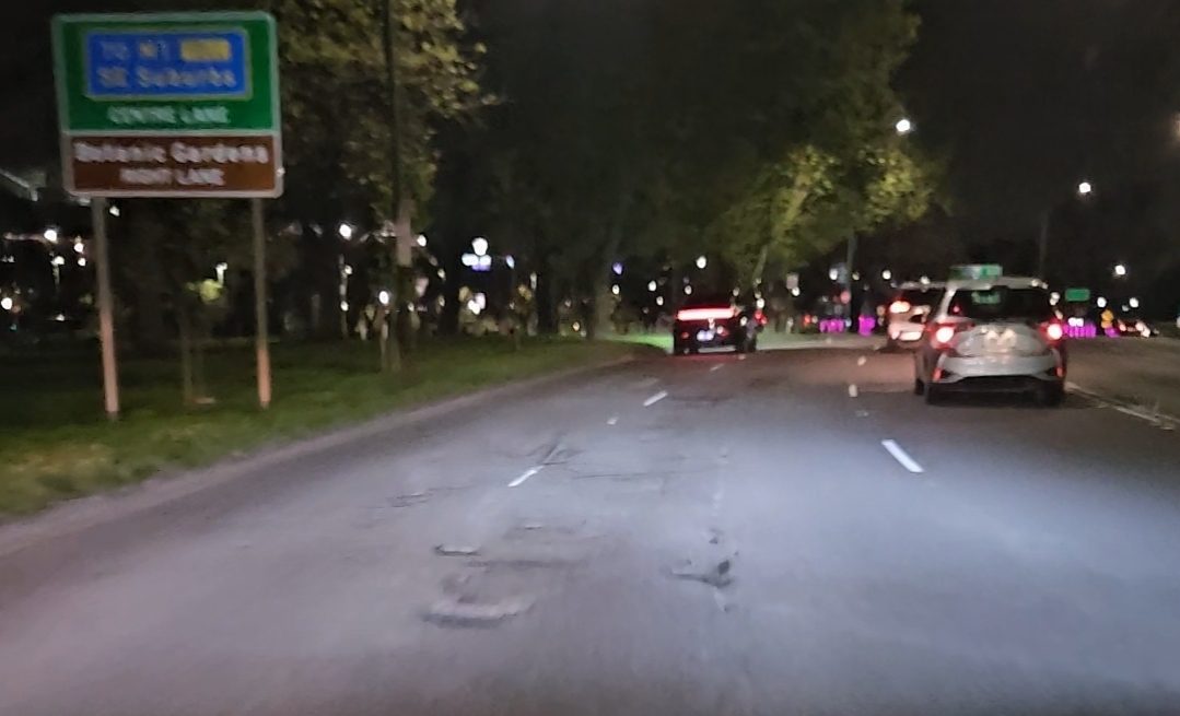 Pothole reported at Yarra Bank Highway