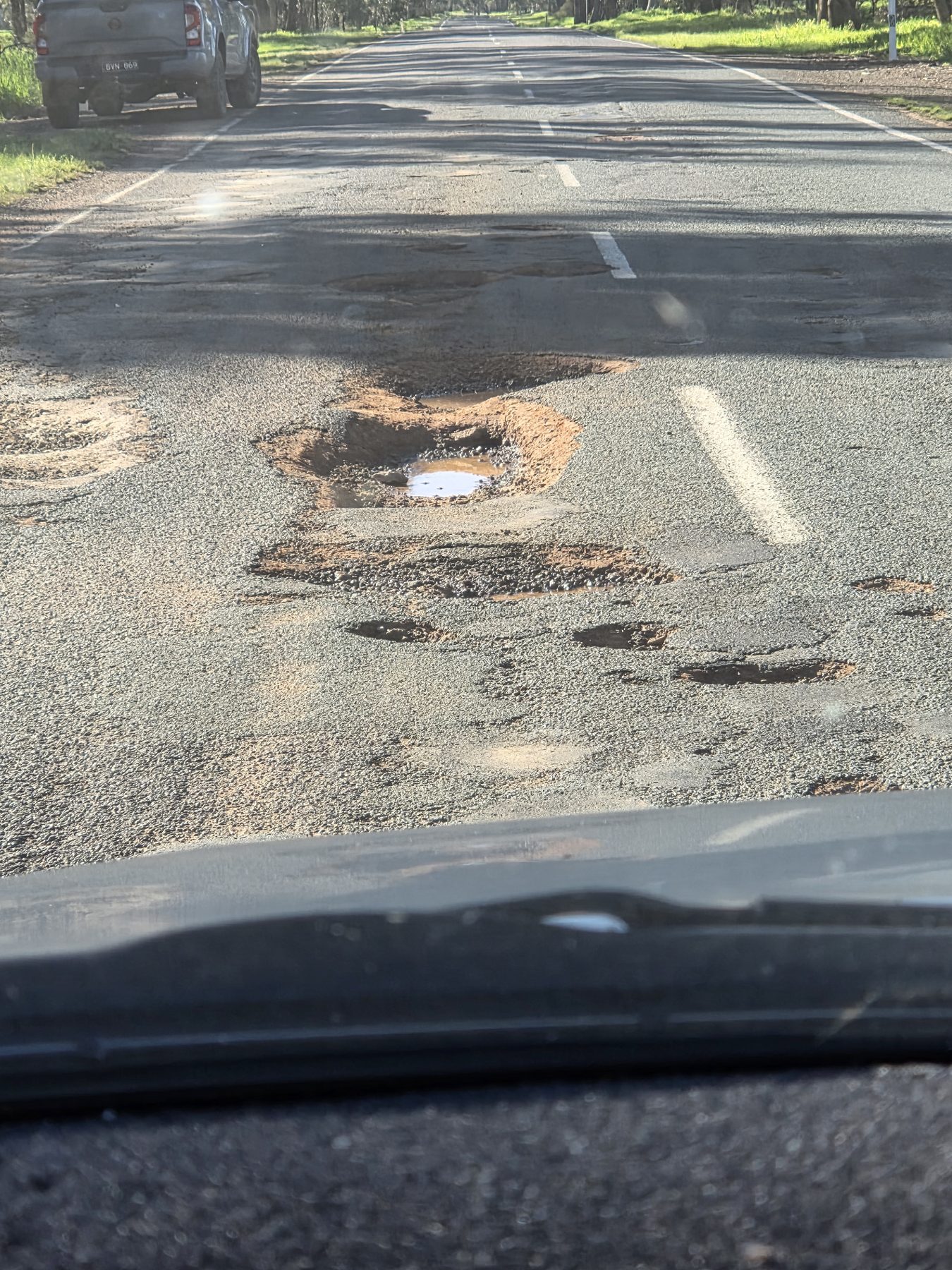 Pothole reported at Bridgewater-Maldon Road